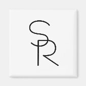 Moderne overlappende initialen magneet (Voorkant)