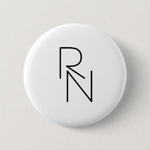 Moderne Overlappende Initialen Ronde Button 5,7 Cm