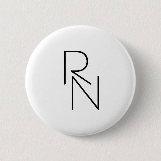 Moderne Overlappende Initialen Ronde Button 5,7 Cm (Voorkant)