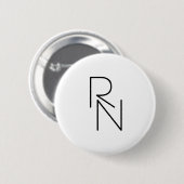 Moderne Overlappende Initialen Ronde Button 5,7 Cm (Voorkant /achterkant)