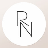 Moderne Overlappende Initialen Ronde Sticker