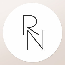 Moderne Overlappende Initialen Ronde Sticker