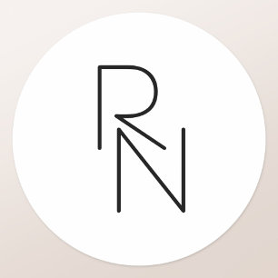 Moderne overlappende initialen ronde sticker