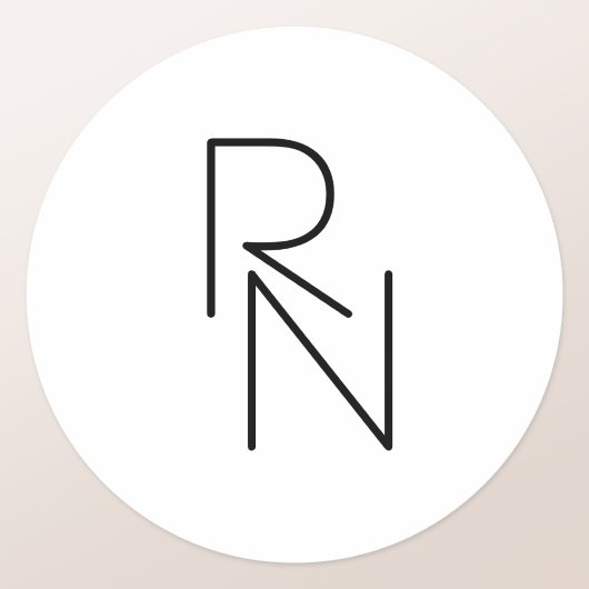 Moderne Overlappende Initialen Ronde Sticker