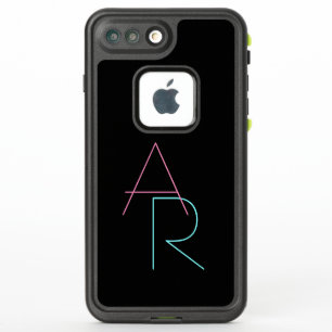 Moderne overlappende Initialen   Roze Turquoise Bl