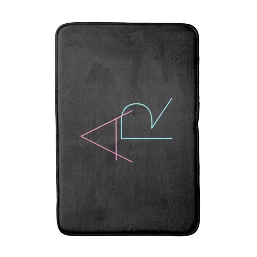 Moderne overlappende Initialen | Roze Turquoise Bl Badmat (Voorkant Verticaal)