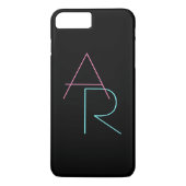 Moderne overlappende Initialen | Roze Turquoise Bl Case-Mate iPhone Case (Achterkant)