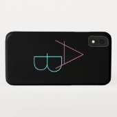 Moderne overlappende Initialen | Roze Turquoise Bl Case-Mate iPhone Case (Achterkant (horizontaal))
