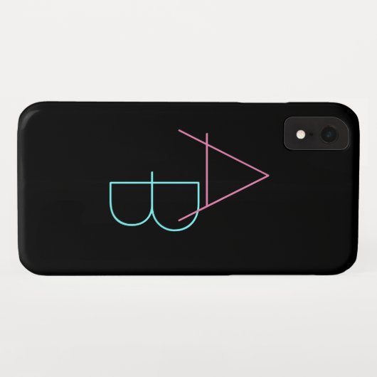 Moderne overlappende Initialen | Roze Turquoise Bl Case-Mate iPhone Case (Achterkant (horizontaal))