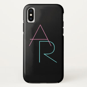 Moderne overlappende Initialen   Roze Turquoise Bl Case-Mate iPhone Case