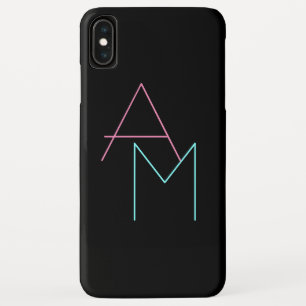 Moderne overlappende Initialen   Roze Turquoise Bl Case-Mate iPhone Case