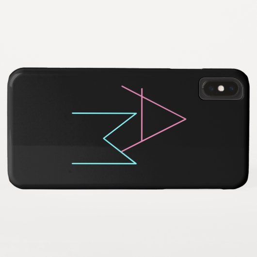 Moderne overlappende Initialen | Roze Turquoise Bl Case-Mate iPhone Case (Achterkant (horizontaal))