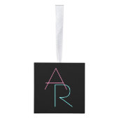 Moderne overlappende Initialen | Roze Turquoise Bl Decoratie (Rechts)