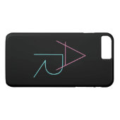 Moderne Overlappende Initialen | Roze Turquoise Zw Case-Mate iPhone Case (Achterkant (Horizontaal))