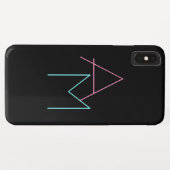 Moderne overlappende initialen | Roze Turquoise Zw Case-Mate iPhone Case (Achterkant (horizontaal))