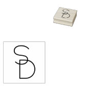 Moderne overlappende initialen rubberstempel (Gestempeld)