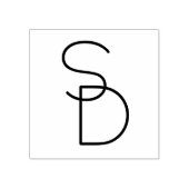 Moderne overlappende initialen rubberstempel (Afrduk)