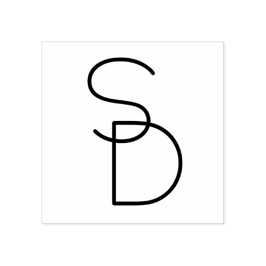 Moderne overlappende initialen rubberstempel (Afrduk)