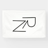 Moderne overlappende initialen spandoek (Horizontaal)