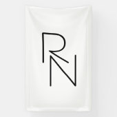 Moderne overlappende initialen spandoek (Verticaal)