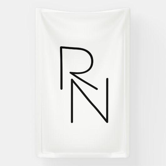 Moderne overlappende initialen spandoek (Verticaal)