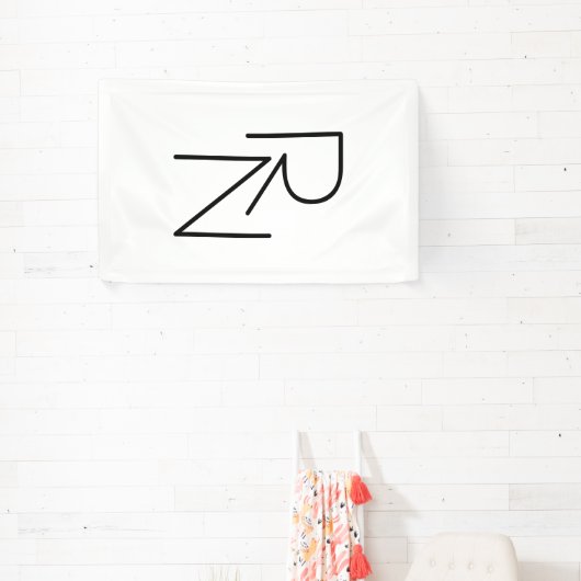 Moderne overlappende initialen spandoek (Insitu)