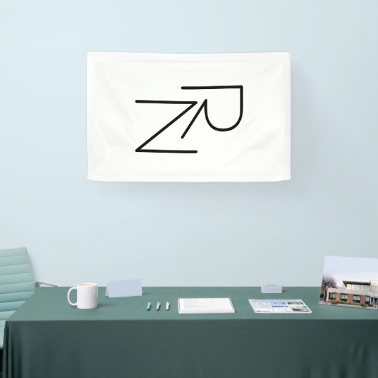 Moderne overlappende initialen spandoek (Beurs)