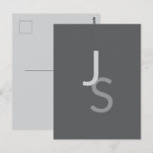 Moderne overlappende monografische Initialen | Gra Briefkaart (Voorkant / Achterkant)