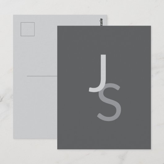 Moderne overlappende monografische Initialen | Gra Briefkaart (Voorkant / Achterkant)