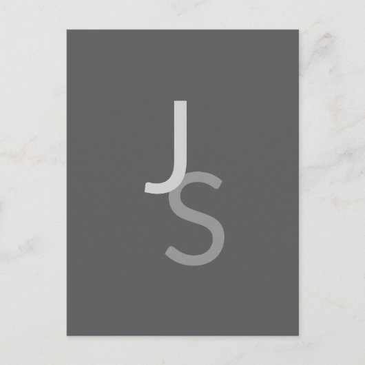 Moderne overlappende monografische Initialen | Gra Briefkaart (Voorkant)