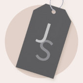 Moderne overlappende monografische Initialen | Gra Cadeaulabel