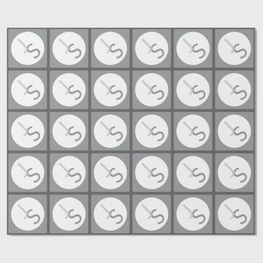 Moderne overlappende monografische Initialen | Gra Cadeaupapier (Vlak)