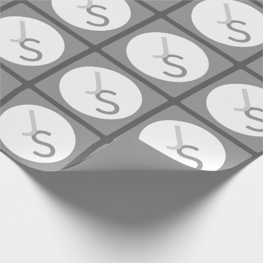 Moderne overlappende monografische Initialen | Gra Cadeaupapier (Hoek)