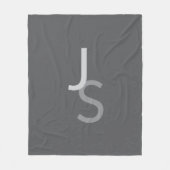 Moderne overlappende monografische Initialen | Gra Fleece Deken (Voorkant)