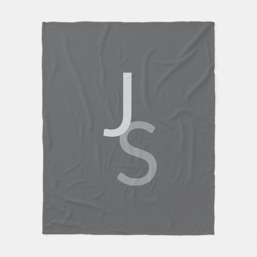 Moderne overlappende monografische Initialen | Gra Fleece Deken (Voorkant)