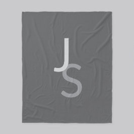 Moderne overlappende monografische Initialen | Gra Fleece Deken