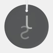 Moderne overlappende monografische Initialen | Gra Glas Ornament (Achterkant)