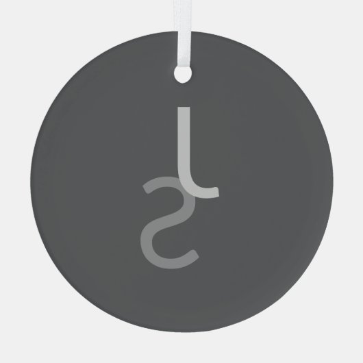 Moderne overlappende monografische Initialen | Gra Glas Ornament (Achterkant)