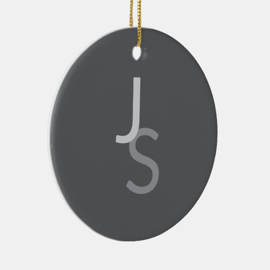 Moderne overlappende monografische Initialen | Gra Keramisch Ornament (Rechts)