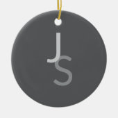 Moderne overlappende monografische Initialen | Gra Keramisch Ornament (Voorkant)