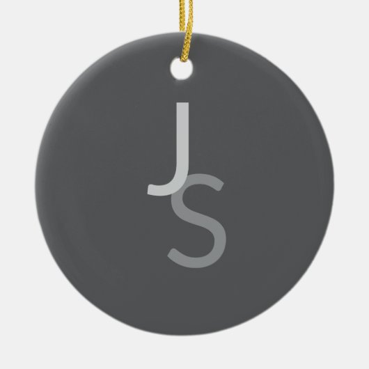 Moderne overlappende monografische Initialen | Gra Keramisch Ornament (Voorkant)