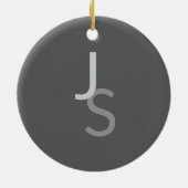 Moderne overlappende monografische Initialen | Gra Keramisch Ornament (Achterkant)