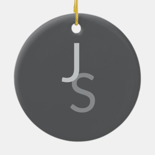 Moderne overlappende monografische Initialen | Gra Keramisch Ornament (Achterkant)