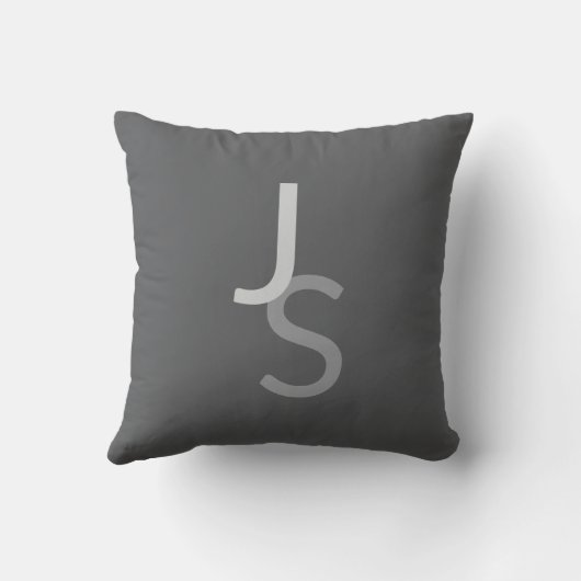 Moderne overlappende monografische Initialen | Gra Kussen (Achterkant)