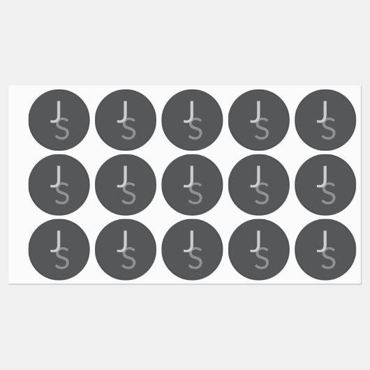 Moderne overlappende monografische Initialen | Gra Labels (Vel)