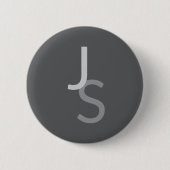 Moderne overlappende monografische Initialen | Gra Ronde Button 5,7 Cm (Voorkant)