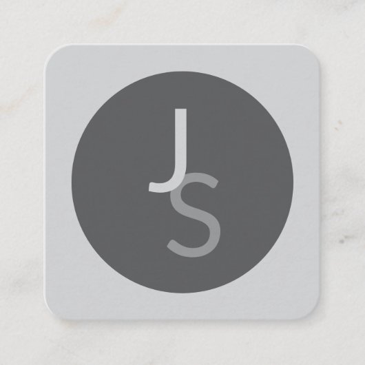 Moderne overlappende monografische Initialen | Gra Vierkante Visitekaartje (Voorkant)