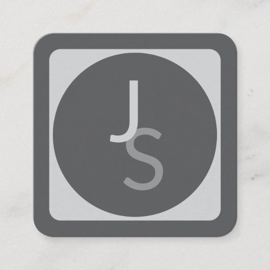 Moderne overlappende monografische Initialen | Gra Vierkante Visitekaartje (Voorkant)