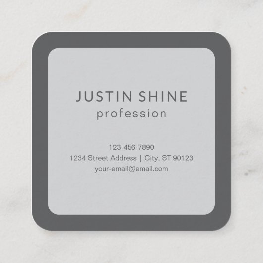 Moderne overlappende monografische Initialen | Gra Vierkante Visitekaartje (Achterkant)