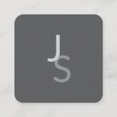 Moderne overlappende monografische Initialen | Gra Vierkante Visitekaartje (Voorkant)